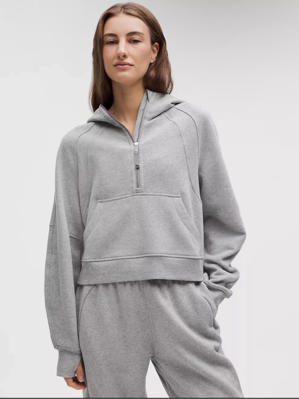 Lululemon Scuba Oversized Half-Zip Hoodie Women’s Size XS/S In Grey